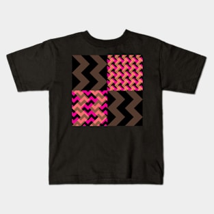 'Ziggy' - in Cerise and Orange on a Black and Brown base Kids T-Shirt